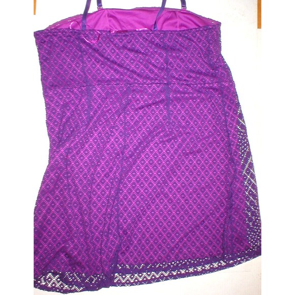 New Lane Bryant Womens Dress 26 Purple Dark Light Plus Tank Strapless Adjustable - Picture 7 of 11